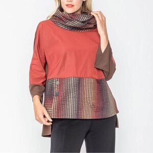 IC Collection Rust Crop Top W/ Stripe‎ Contrast Size L